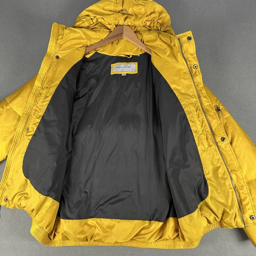 Marc New York Puffer Jacket Large Yellow Heavyweight Waterfowl Down Feather